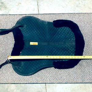 Fleeceworks Black Sheepskin Half Pad Dressage Saddle Pad Sheepskin Half Pad